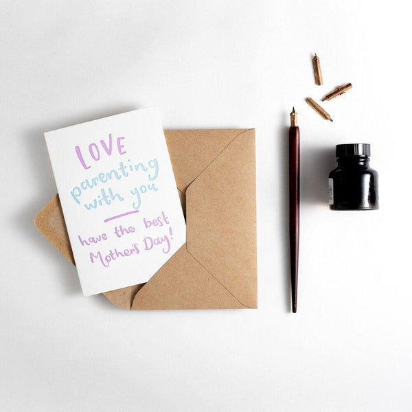Love Parenting With You, Happy Mother's Day Letterpress Card