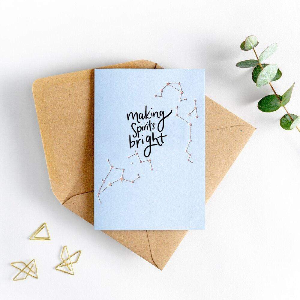 Making Spirits Bright Letterpress Christmas Card