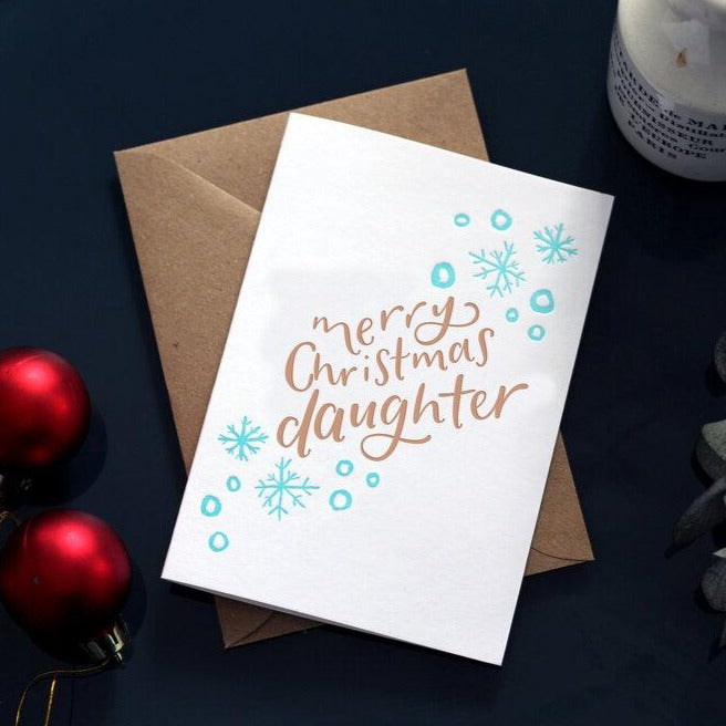 Merry Christmas Daughter Letterpress Card
