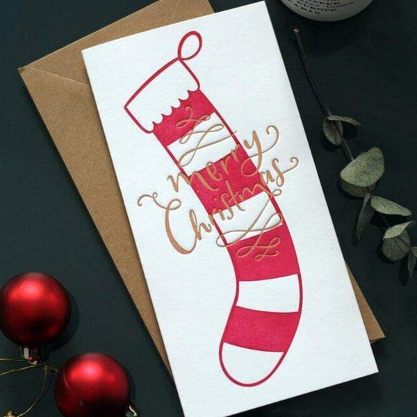 Merry Christmas Stocking Money Wallet Card