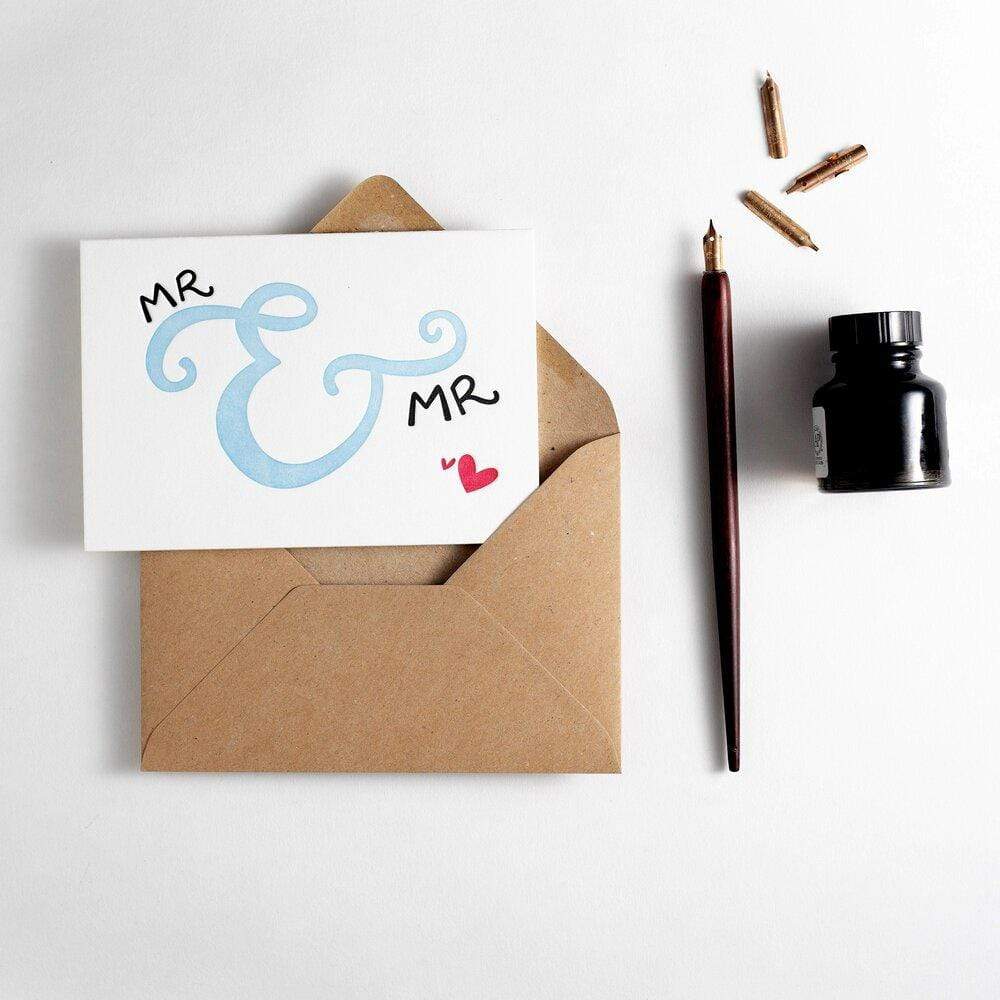 Mr &amp; Mr Letterpress Wedding Card