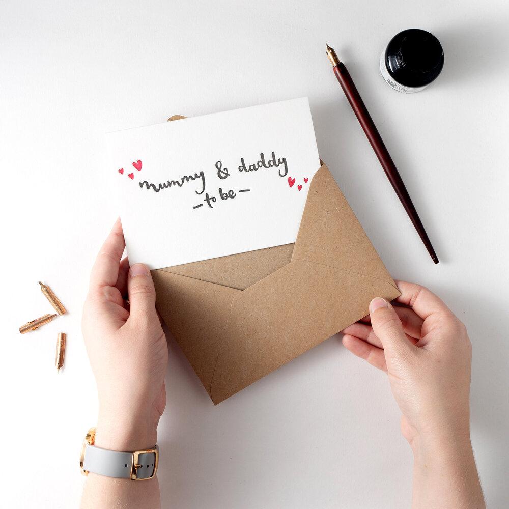 Mummy and Daddy To Be Letterpress New Parents Card