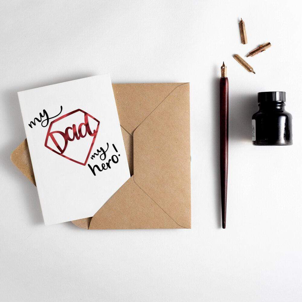My Dad My Hero Letterpress Father's Day Card