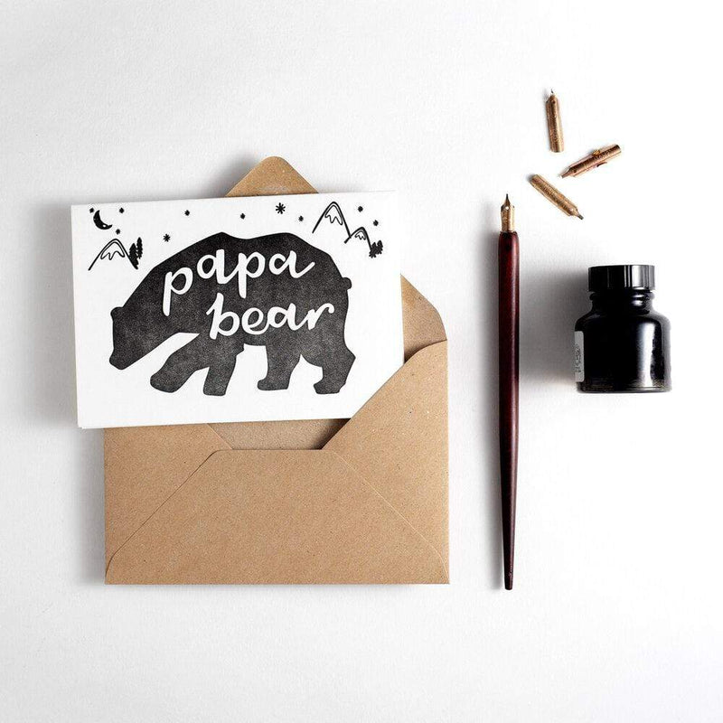 Papa Bear Letterpress Father's Day Card