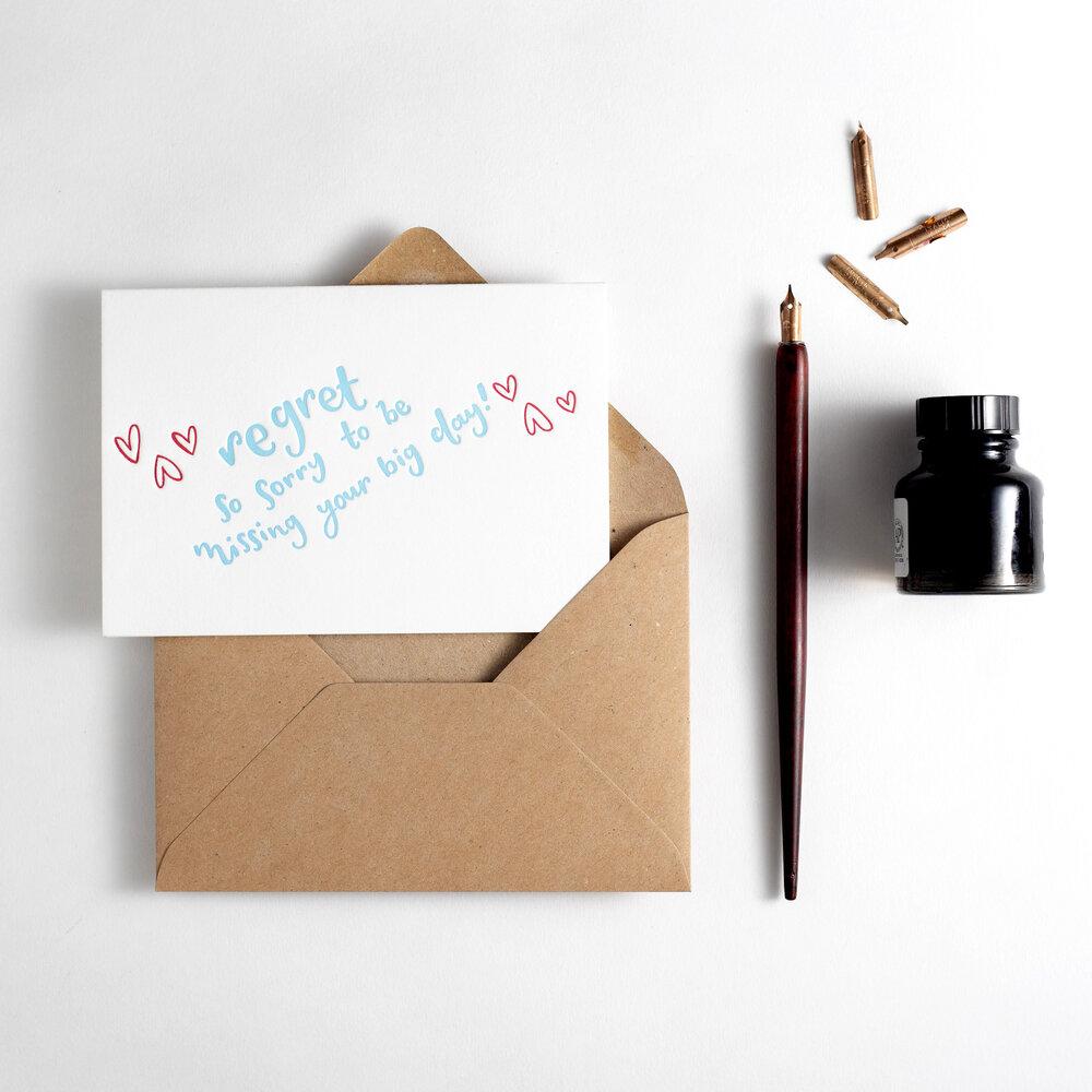 Regret RSVP Card, £3.75