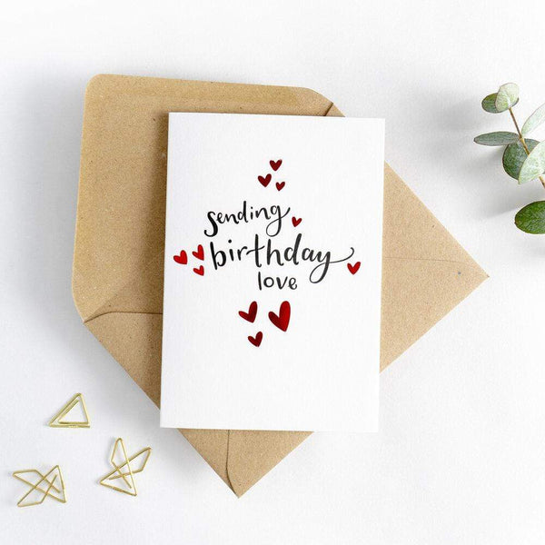 Sending Birthday Love Letterpress Card