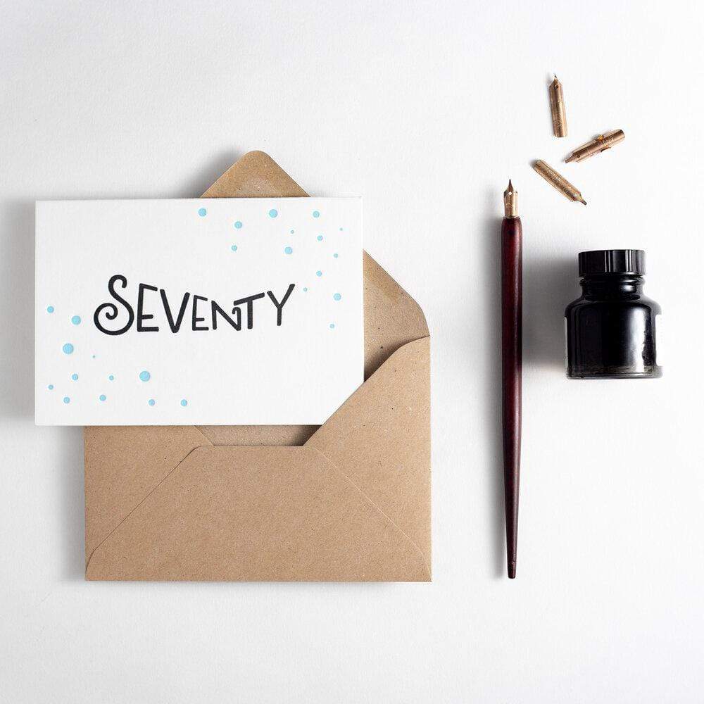Seventy 70th Birthday Letterpress Card