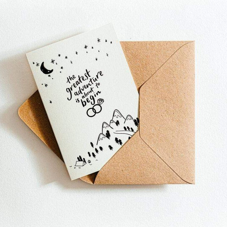 The Greatest Adventure Is About To Begin Letterpress Engagement/Wedding Card