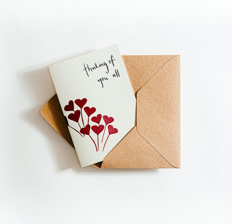 Thinking Of You All Letterpress Sympathy Card