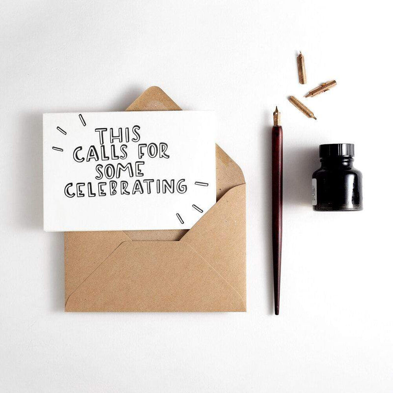 This Calls For Some Celebrating Letterpress Congratulations Card