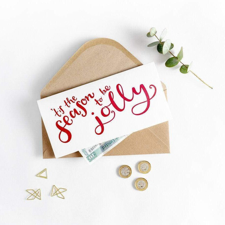 Tis The Season Money Wallet Letterpress Christmas Card