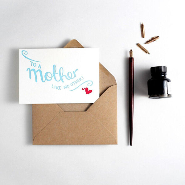 To A Mother Like No Other Letterpress Mother's Day Card