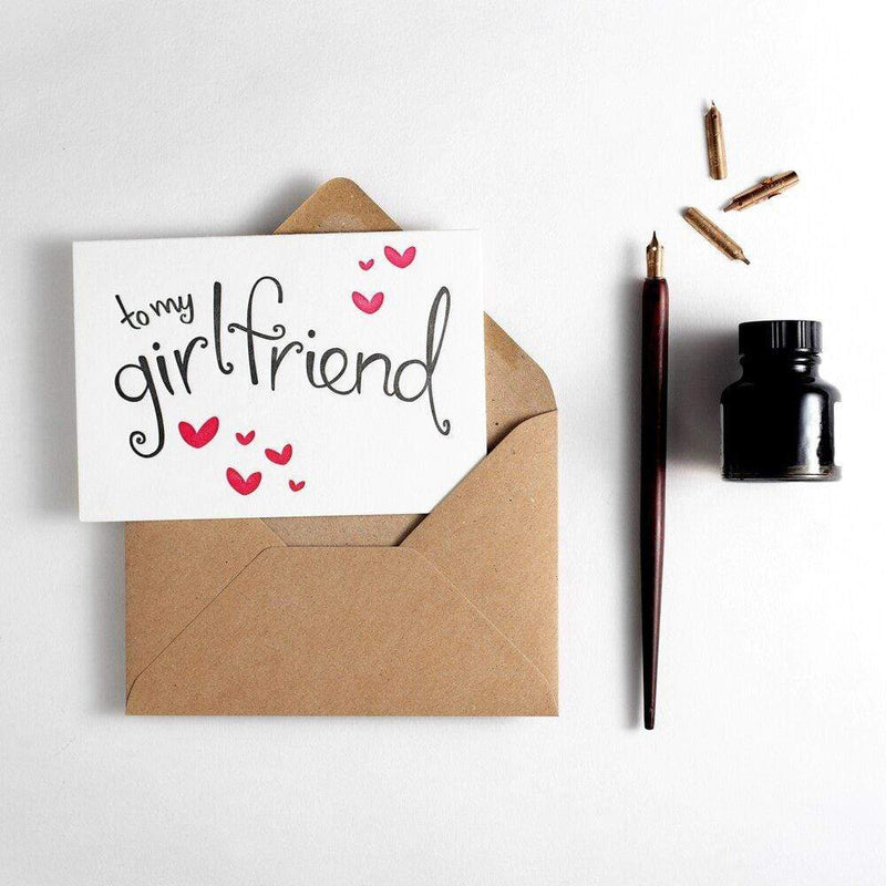 To My Girlfriend Letterpress Card
