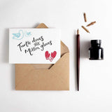 Turtle Doves and Mitten Gloves Letterpress Christmas Card