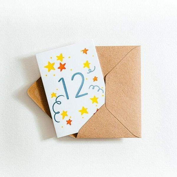 Twelve 12th Birthday Leterpress Card