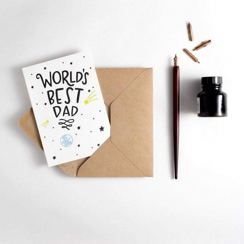 World's Best Dad Letterpress Father's Day / Birthday Card