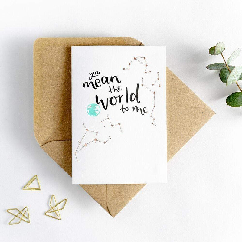You Mean The World To Me Letterpress Card