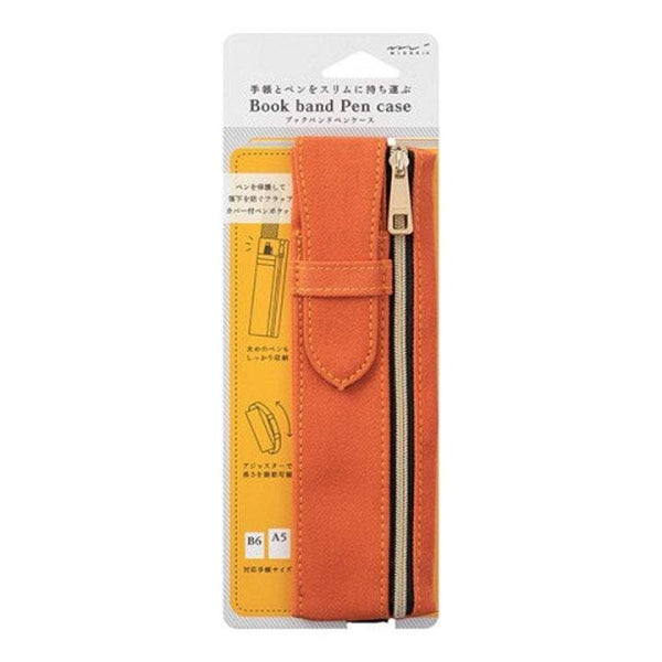 Midori Book Band Pen Case Orange