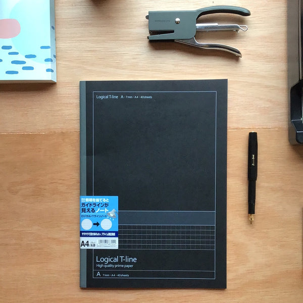 Nakabayashi T Line Prime Paper A4 Notebook Black Lined