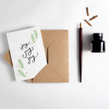 Joy Joy Joy A7 Letterpress Mini Christmas Card