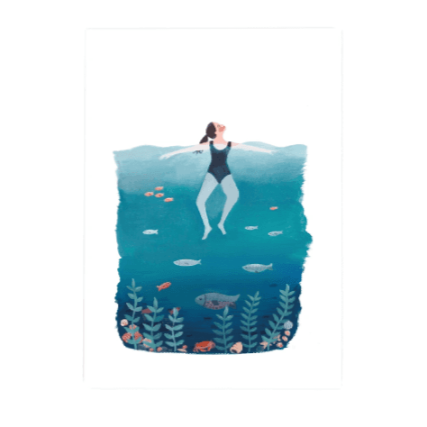 Jade Fisher Swimmer A3 Art Print