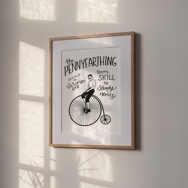 The Pennyfarthing A4 Letterpress Art Print
