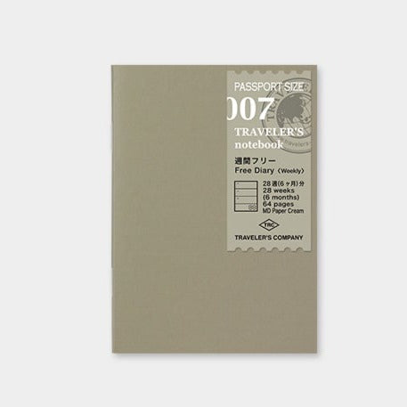 Traveler's Company Notebook Passport Size Refill Weekly Planner Undated