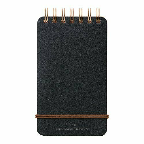 Midori Grain Memo Note Pad Black Leather
