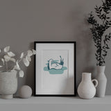 Swan A4 Letterpress Art Print