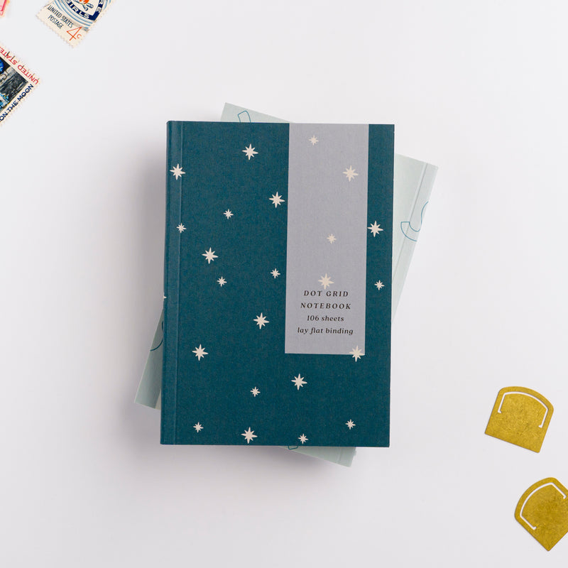 Hunter Paper Co Teal Stars A6 Lay Flat Slim Notebook