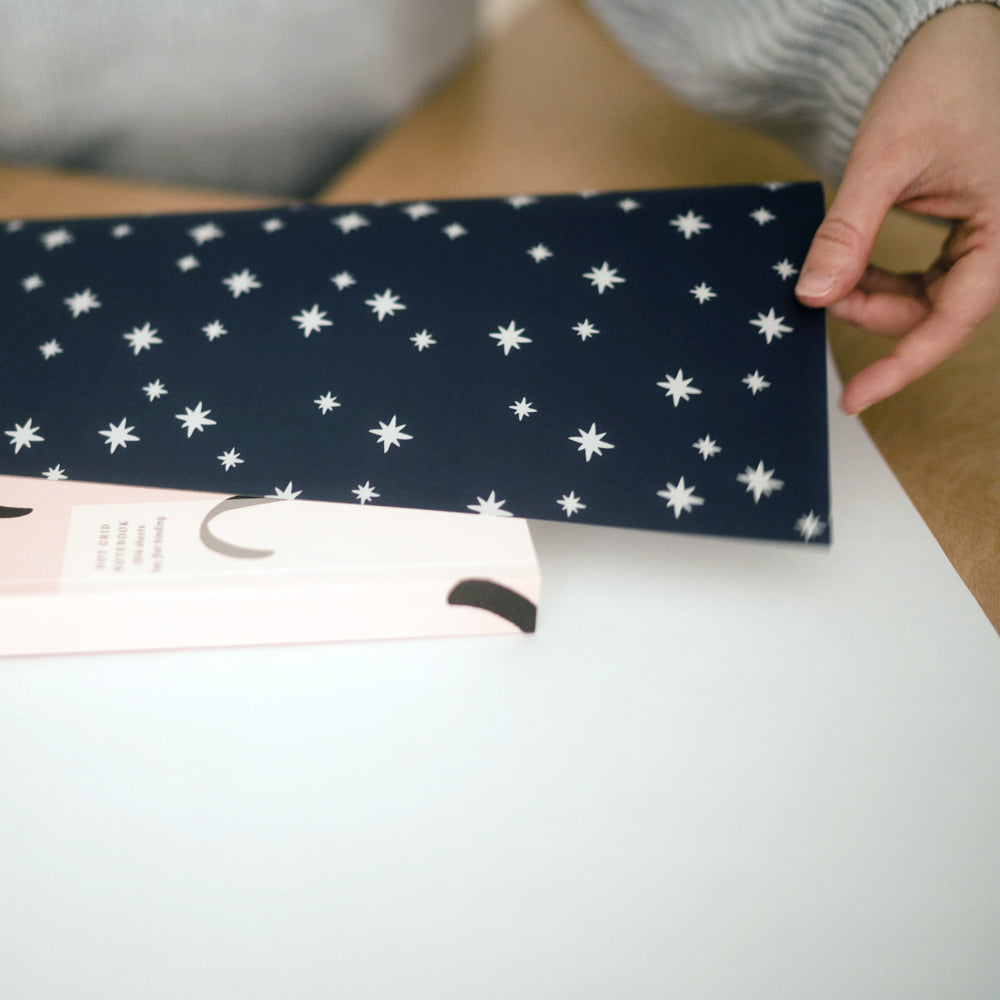 Teal Stars Wrapping Paper Single Sheet