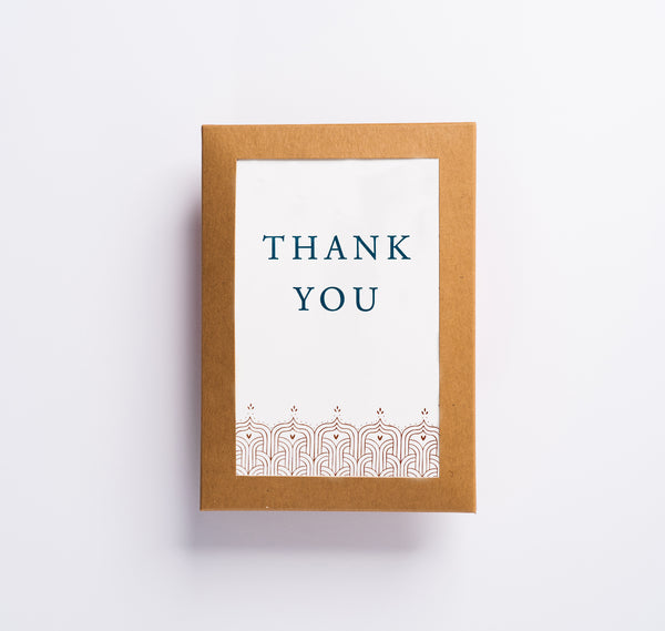 Art Deco Box of 8 Thank You Letterpress Cards