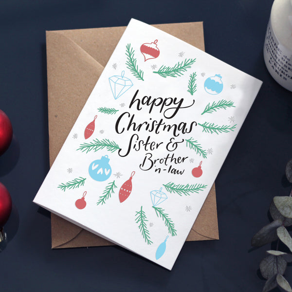 Happy Christmas Sister & Brother-in-Law Letterpress Card
